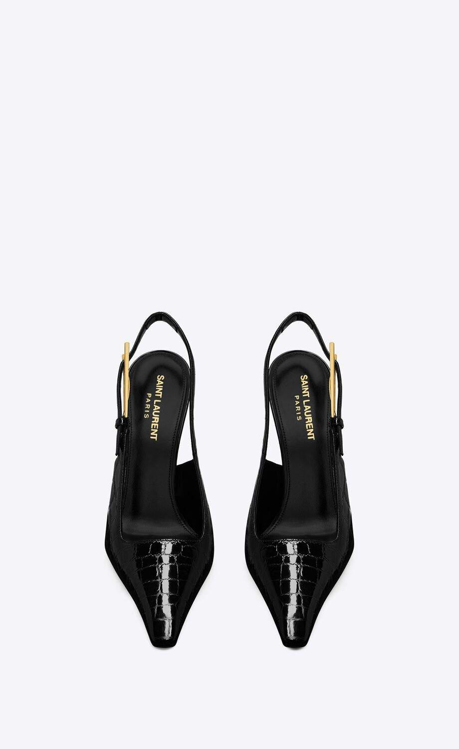 LEE SLINGBACK PUMPS IN CROCODILE-EMBOSSED LEATHER